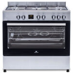 Continental edison ? cuisini�re piano 5 foyers gaz ? four catalyse 95l avec 8 programmes ? affichage ...