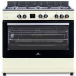 Continental edison ? cuisini�re piano gaz 5 foyers ? four catalyse 95l ? affichage digital et minuteur ...