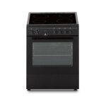 Continental edison - cuisiniere vitroc�ramique cecv60fcb - 4 feux - l58, 8 xp61 xh83 cm - noir