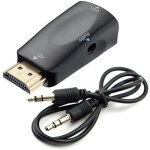 Convertisseur hdmi vers vga - c�ble audio - r�solution vid�o - adaptateur compact avec transmission audio ...