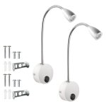 Coocheer - lot de 2 lampes de chevet � led, lampe de lecture � col de cygne, 3 w, lumi�re chaude 3 000 ...