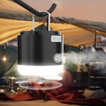 Coocheer - lampe de camping 3 en 1 � led avec ventilateur rechargeable par usb, lanterne de camping, ...