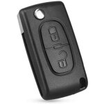 Coque de cl� de voiture rabattable � 2 boutons plip compatible peugeot citro�n