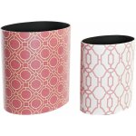 Corbeille papier set 2 toile bois 33x24, 5x35, 3