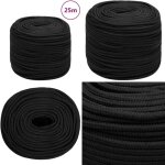 Corde de bateau noir complet 8 mm 25 m polypropyl�ne - corde de bateau - corde marine - polypropyl�ne ...
