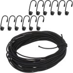 Corde en caoutchouc, 4mm�20m corde extensible, avec 12 crochets corde en caoutchouc, pour camping, b�che ...