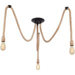 Galozzoit - corde de chanvre bricolage rtro lustre industriel salon restaurant lampes suspendues / luminaire ...