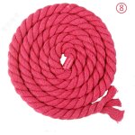 Corde en coton tress�e � 3 brins de 8 mm x 65. 5 pieds pour fil � tricoter artisanal (08 rose rouge)