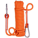 Corde d'escalade corde de scurit 10mm avec 2 mousquetons pour alpinisme sauvetage - 20m orange