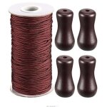Corde d'ombrage tress� marron 50 m rouleau avec 4 pi�ces marron pendentif en bois pour aluminium store ...