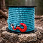 Corde � poulie avec crochet et cosse 15m - tress�e en polypropyl�ne, robuste et polyvalente, diam�tre ...