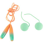 Corde � sauter sans fil s�curitaire abs pvc pour exercice, d�grad� orange