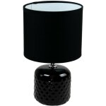 Lampe  poser pied ceramique abat jour coton noir deco ananas salon chambre