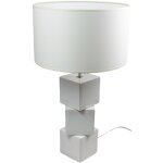 Lampe a poser pied cramique cubes blanc luminaire salon bureau chevet