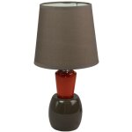 Corep - lampe a poser pied ceramique orange et marron chocolat luminaire