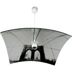 Suspension verre transparent bomb new york city luminaire lustre plafond