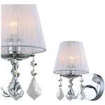 Cornelia - applique murale chrome, blanc 1 lumi�re avec blanc, abat - jour en tissu, e14 - italux