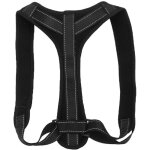 Corset dorsal ajustable noir en forme de y avec bande r�fl�chissante pour correction posturale