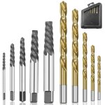Costjj - lot de 10 extracteurs de vis � gauche cobalt avec botier m�tallique dor�, extracteur de vis ...