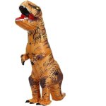 Costume dinosaure adulte inflatable t - rex pour halloween et f�tes (marron) - 120x140cm