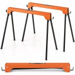 Costway - lot de 2 tr�teaux pliables m�talliques charge max 600 kg, tr�teaux pliants compacts avec 4 ...