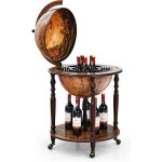 Costway - bar globe cartographie marine du xvie sicle, avec 4 roulettes et style rtro, pour salon, ...