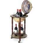 Costway - bar globe terrestre vintage mappemonde en bois d'eucalyptus porte - bouteilles minibar roulant ...