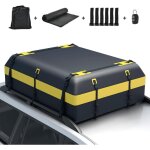 Costway ? coffre de toit voiture �tanche 595 l ? 10 sangles renforc�es ? 6 crochets de porte ? tapis ...