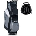 Costway - sac de golf chariot portable pour 14 clubs avec 7 poches zippes et capuche anti - pluie bandoulire ...