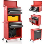 Costway - servante d'atelier � 6 tiroirs avec coffre outils amovible et armoire de rangement, caisse ...