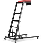 Costway - tabouret d'atelier repliable pour moteur avec hauteur r�glable 114, 5 - 168 cm, chariot de ...
