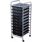 Tour de rangement chariot avec 15 tiroirs et 2 roues avec freins pour bureau ou salon 62, 5 x 37 x 87 ...