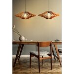 Cotecosy - lustre design ange en mdf noyer - 47 cm, hauteur rglable jusqu' 55 cm, type de douille ...