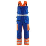 Cotte � bretelles blaklader haute visibilit� polycoton orange / bleu 58