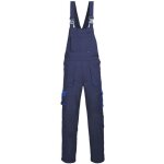 Cotte  bretelles portwest texo contrast bleu marine poches bleues s