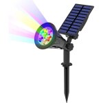 Couleur lampe solaire jardin, 7 led spot solaire ext�rieur, 2 modes projecteur solaire r�glable, sans ...