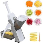 Coupe frite professionnel, acier inoxydable decoupe frite avec 2 lames de rechange, coupe frites manuel ...