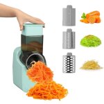 Coupe - l�gumes �lectrique multifonction avec grande tr�mie, rotatif avec 3 lames, mod�le enfichable ...