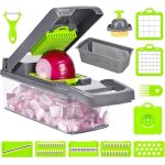 Coupe - l�gumes multifonction , coupe - l�gumes manuel 16 en 1, coupe - l�gumes avec 8 lames r�glables, ...