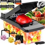 Coupe - l�gumes multifonctionnel ? lames en acier inoxydable 420 ? hachoir manuel pour trancher, r�per ...