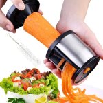 Coupe - spirale de nouilles v�g�tales coupe - spirale en acier inoxydable main avec brosse, trancheuse ...
