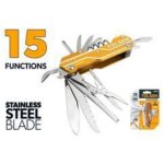 Couteau multifonction 15 en 1 avec manche en aluminium et acier inoxydable et design compact