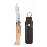 Couteau de poche fermant htre naturel - tradition n8 inox + etui alpine - opinel