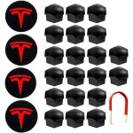 De couverture de roue capuchon de moyeu central car wheel nut cover avec outil demontage pour tesla model ...