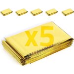 Couverture de survie 5 pack couverture d'urgence 210 x 160 cm r�utilisable couverture thermique contre ...