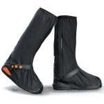 Couvre chaussure impermeable surchaussures imperm�ables noir r�utilisable avec bandes r�fl�chissantes ...
