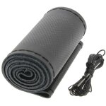 Couvre volant cuir a lacet noir - 37 - 39 cm