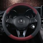 Couvre volant voiture, cuir housse de volant 37 - 39cm, antid�rapant, respirant, fibre de carbone, �lastique ...