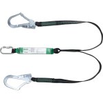 Longe double � absorbeur sangle avec 2 connecteurs acier ouverture 50mm laurus - en355 2m