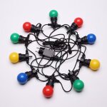 Crea ? guirlande lumineuse d'ext�rieur 5m ip65 ? 10 ampoules e27 rempla�ables ? multicolore pour d�coration ...